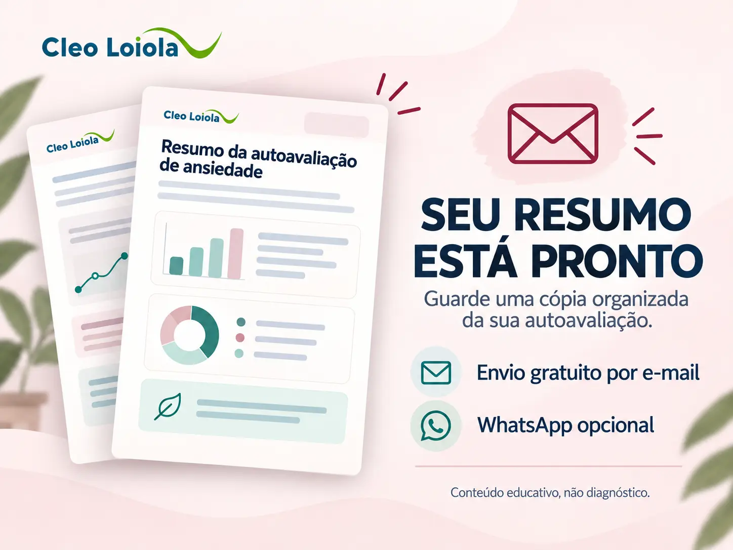 Prévia do resumo educativo da autoavaliação de ansiedade enviado gratuitamente por e-mail.