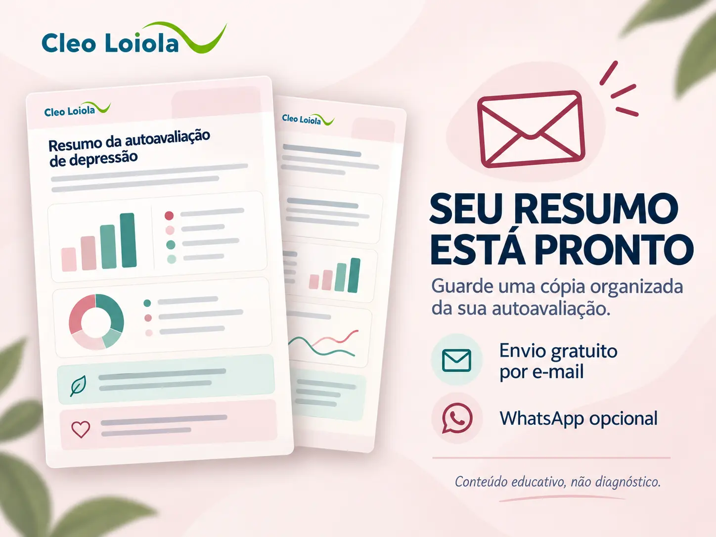 Exemplo de resumo organizado da autoavaliação de depressão